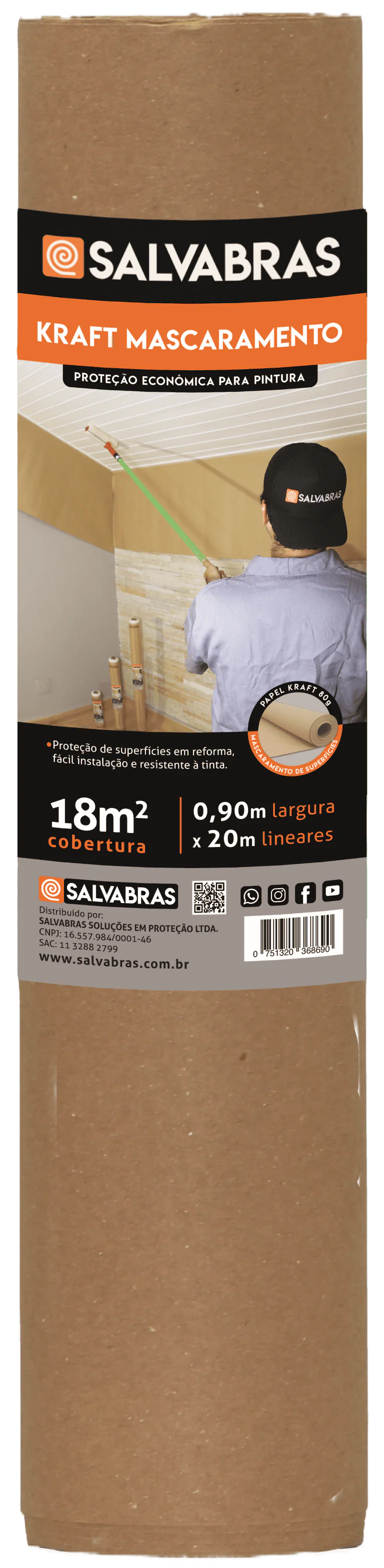 P00043 Kraft Mascaramento 0,9x20m